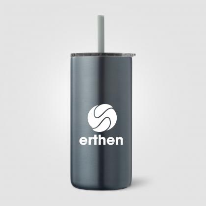 Borealis Recycled Stainless Steel Straw Tumbler - 475 ml