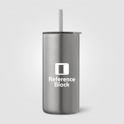 Borealis Recycled Stainless Steel Straw Tumbler - 475 ml