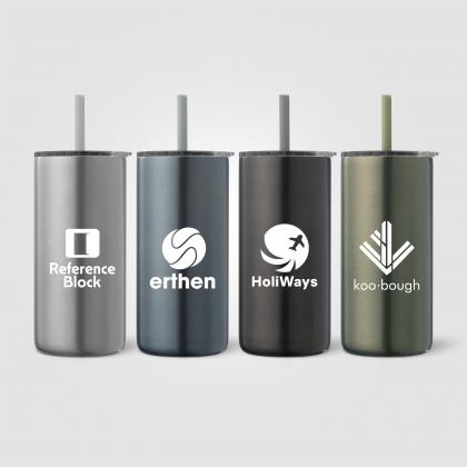 Borealis Recycled Stainless Steel Straw Tumbler - 475 ml
