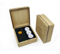 MINI HINGED MAGNETIC BAMBOO QUATRO GOLF PRESENTATION BOX