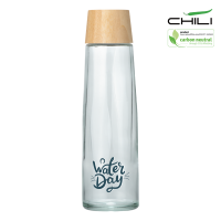 Chili Recycled Sodalime Glass Bottle with Bamboo Lid - 750ml