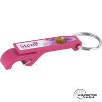 Keyring Bottle Opener GRS Recycled - Pink