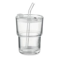 Sip - Glass Tumbler With Straw 400ml