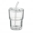 Sip - Glass Tumbler With Straw 400ml