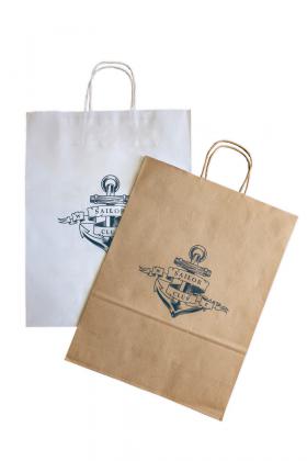 Brown/White Twist Handle Kraft Bags Small