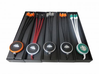 C24 Bamboo 3 in 2 multi charging cable with TYPE C and rPET Charging Lead