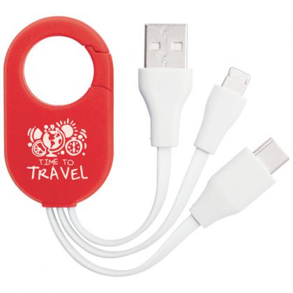 3-in-1 Short Arm USB Charging Cable - New TYPE-C Connector