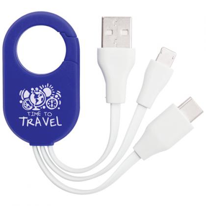 3-in-1 Short Arm USB Charging Cable - New TYPE-C Connector