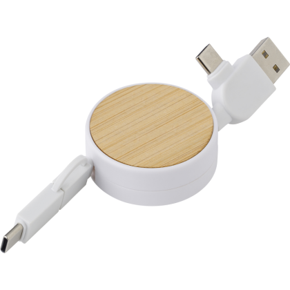 The Ponza - Bamboo extendable charging cable