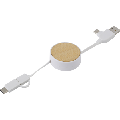 The Ponza - Bamboo extendable charging cable
