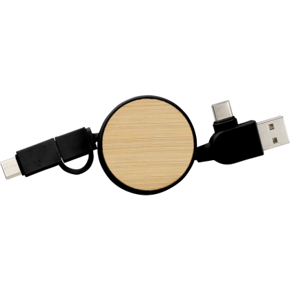The Ponza - Bamboo extendable charging cable