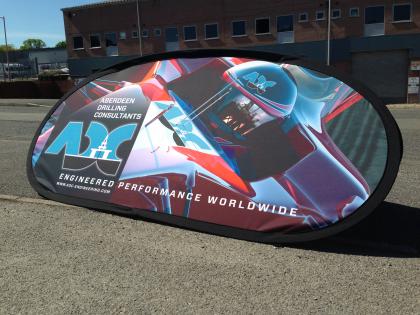 Pop Out Banner - Oval - Medium (2m x 1m) Double Sided