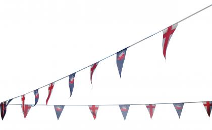 Bunting - Triangle - 10 metre length - 18 textile pennants per length - 115g knitted polyester - Single Side