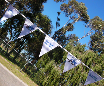 Bunting - Triangle - 10 metre length - 18 textile pennants per length - 115g knitted polyester - Single Side