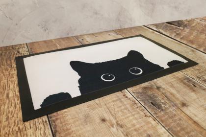 Pet Mat - Rubber - Single Sided - Black Boarder - 44x25cm