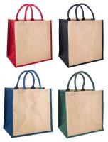 Brecon Jute Bags With Coloured Gusset And Handles