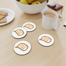 Coaster - Round- Wooden Hardboard - 4 pack - 9cm x 9cm