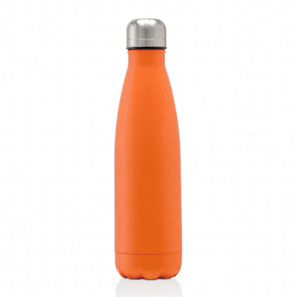 Oasis recycled orange powder coated stainless steel, thermal insulated bottle - 500ml