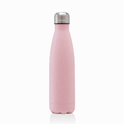 Oasis recycled light pink powder coated  stainless steel, thermal insulated bottle - 500ml