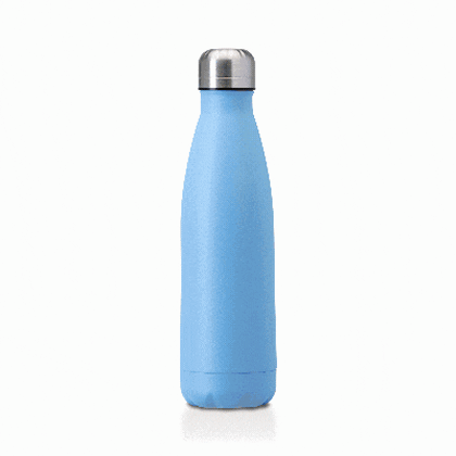 Oasis recycled light blue powder coated stainless steel, thermal insulated bottle - 500ml