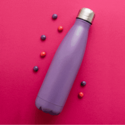 Oasis recycled aubergine powder coated d stainless steel, thermal insulated bottle - 500ml