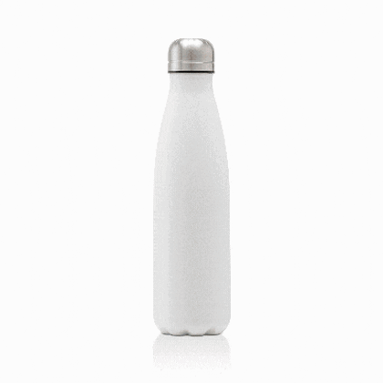 Oasis recycled white powder coated stainless steel, thermal insulated bottle - 500ml