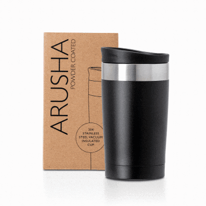 Arusha recycled stainless steel 350ml coffee cup
