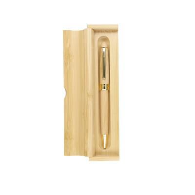 Bamboo ball pen in case