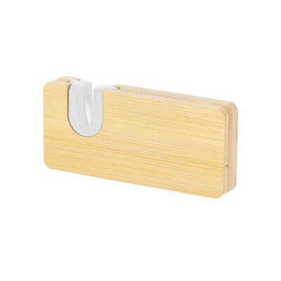 Bamboo bottle opener with knife sharpener