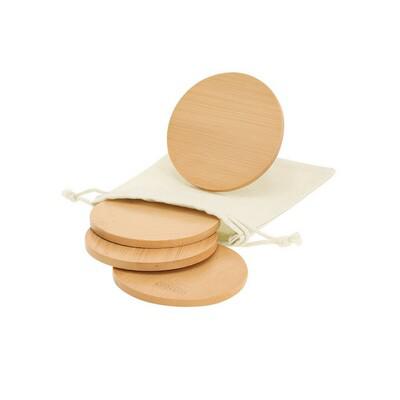 Bamboo cup coaster set, 4 pcs