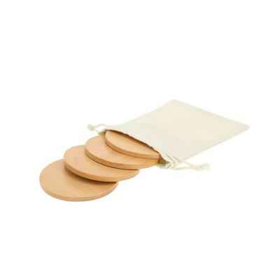 Bamboo cup coaster set, 4 pcs