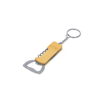 Bamboo waiter's knife, bottle opener, keyring