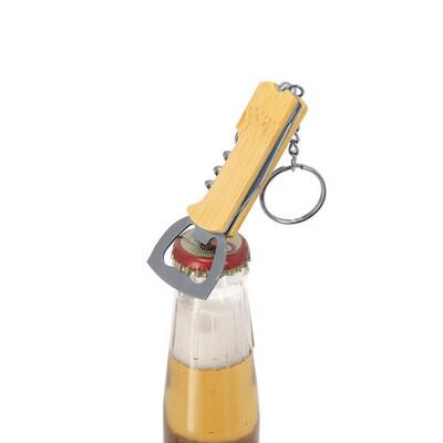 Bamboo waiter's knife, bottle opener, keyring