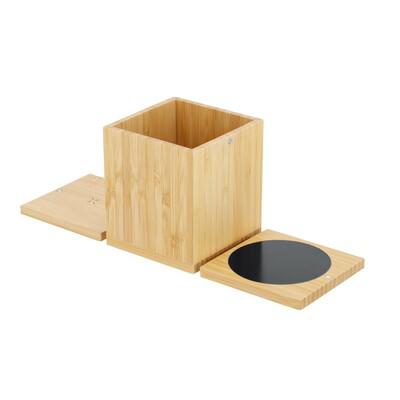 Bamboo wireless charger 15W, pen holder, cup warmer