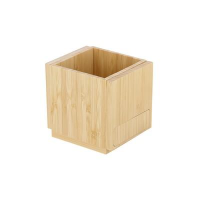 Bamboo wireless charger 15W, pen holder, cup warmer