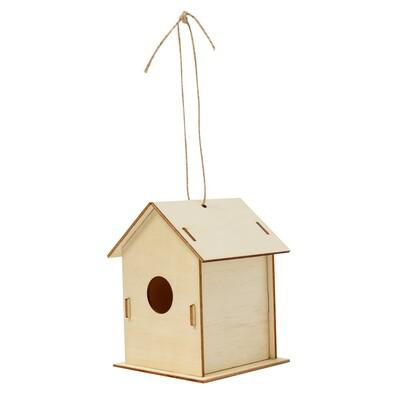 Birdhouse for painting, 6 paints and brush