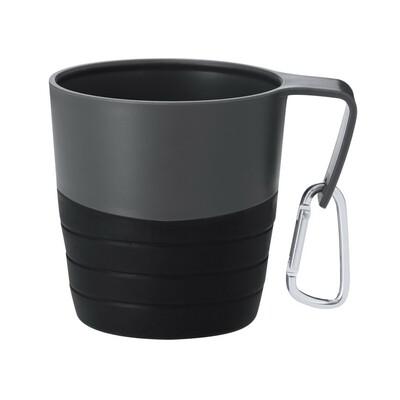 Foldable travel mug 340 ml with carabiner clip
