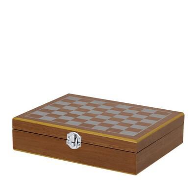 Gift set, hip flask 175 ml, cups 30 ml, chess