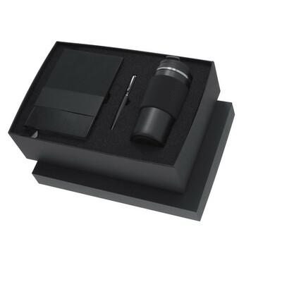 Gift set, thermo mug 470 ml, notebook A5, roller ball pen, gift box