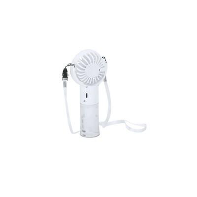 Pocket fan with sprayer, lanyard