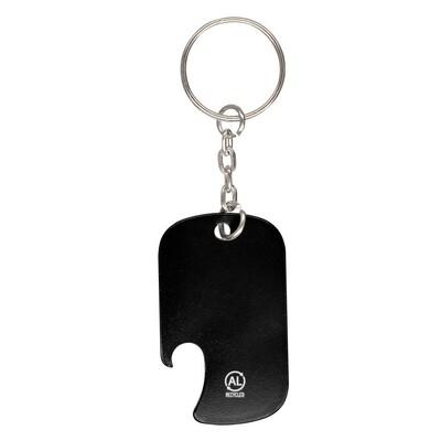 Recycled aluminium keyring, bottle opener