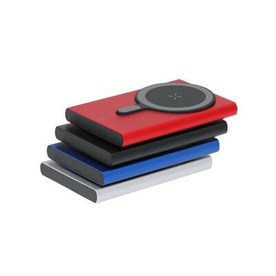 Recycled aluminium magnetic wireless power bank 5000 mAh, wireless charger 15W
