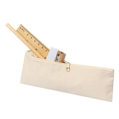 School set, pencil case, pencil, ruler, eraser and pencil sharpener