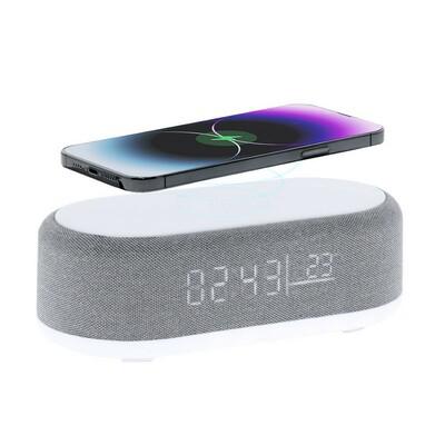 Wireless charger 15W, wireless speaker 5W, clock, LED light