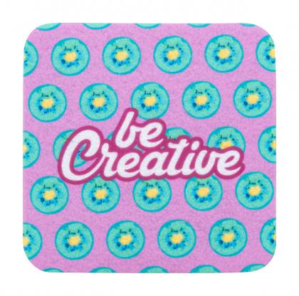 CreaFelt Drink Plus RPET felt coaster, square