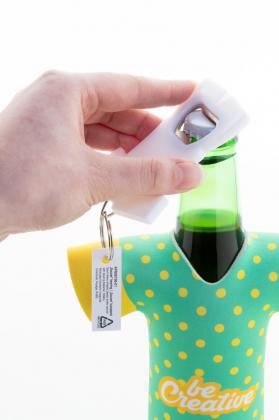 Soccer bottle opener keyring