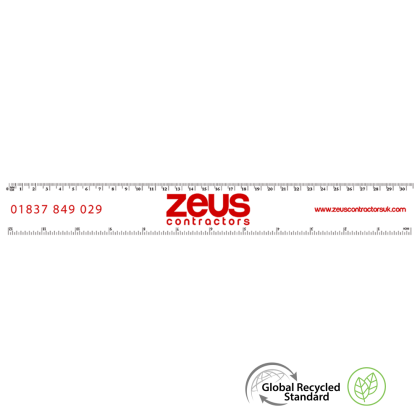 Ruler 30cm GRS Recycled - White