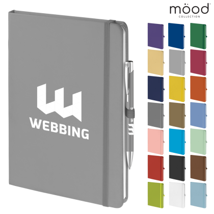 Mood Duo A5 FSC Soft Feel Notebook with Ballpoint Pen - Grey