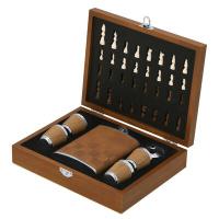 Gift set, hip flask 175 ml, cups 30 ml, chess
