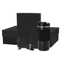Gift set, thermo mug 470 ml, notebook A5, roller ball pen, gift box